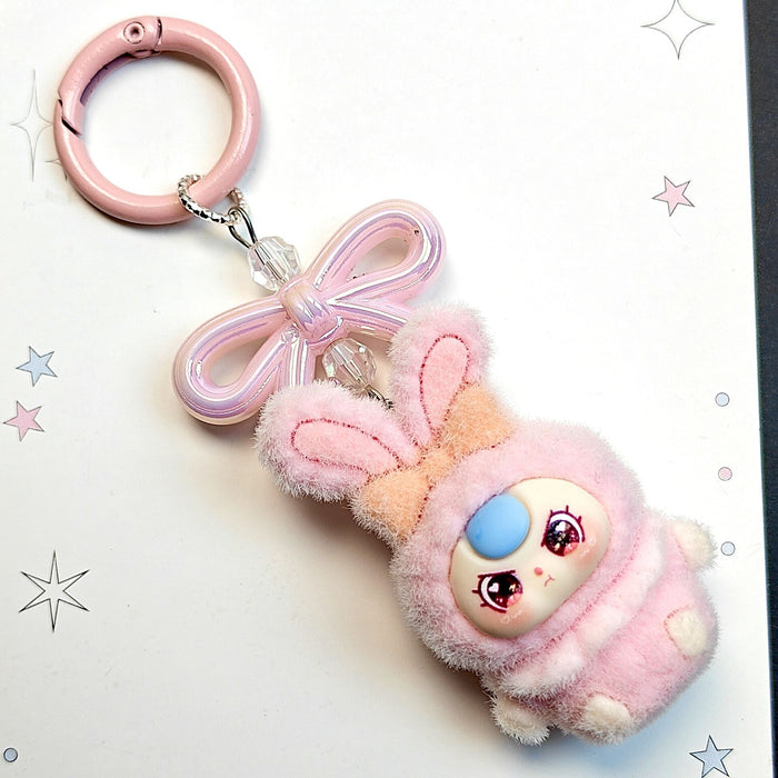 Wholesale Cute flocked doll accessories  cartoon-style keychains