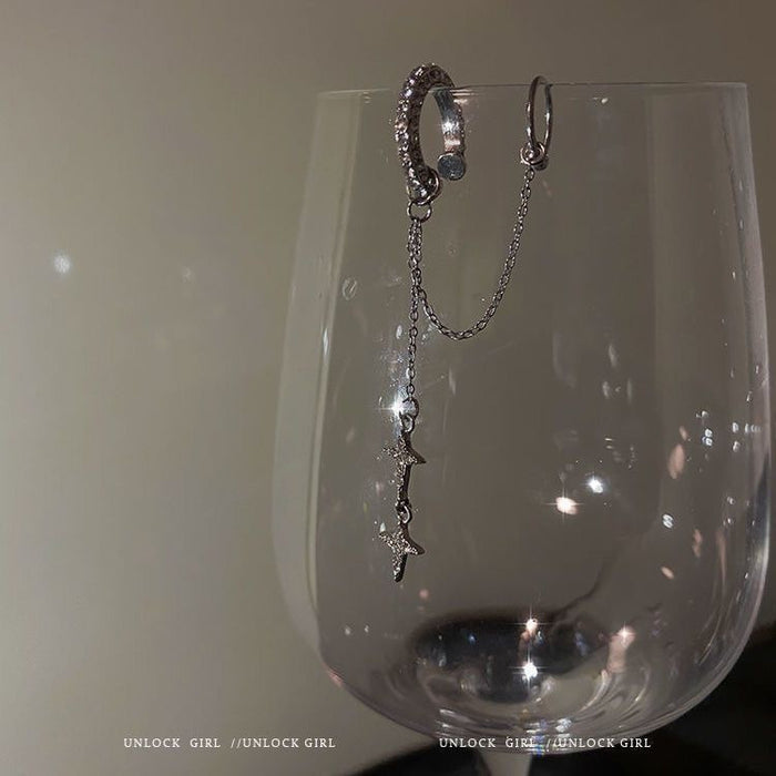 Wholesale Ear clip, female star with pointed ear bone clip, female niche design sense, versatile personality, no ear hole ear bone clip