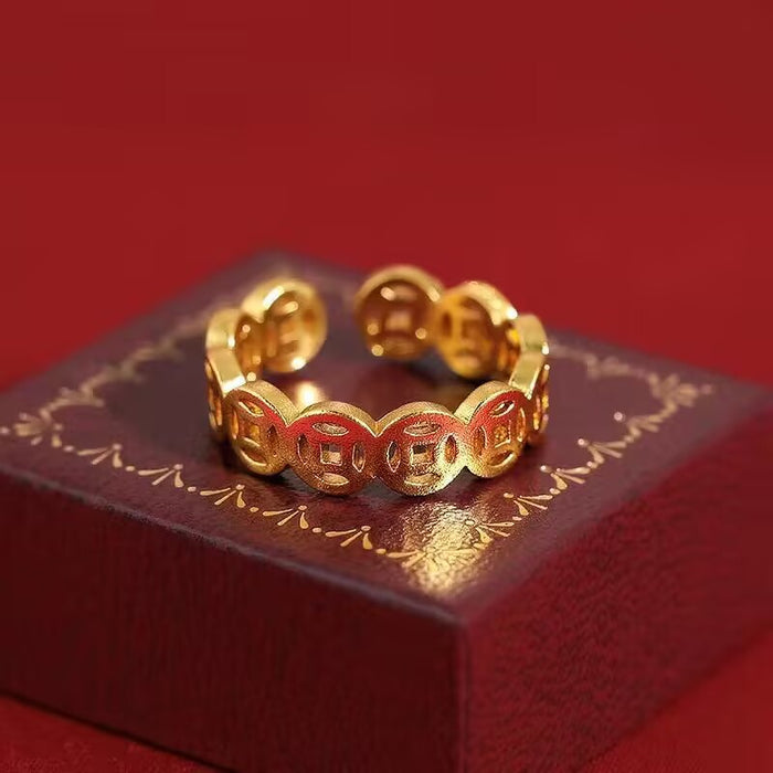 Wholesale Vintage plain ring, niche, light luxury, adjustable opening