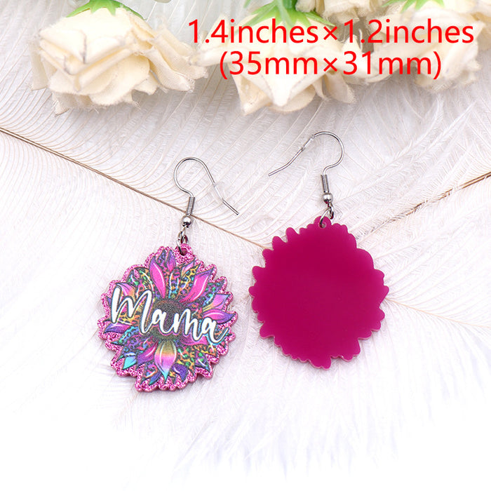 Wholesale Colorful Flowers Mom Mother's Day Acrylic Earrings JDC-ES-XiaoYan006