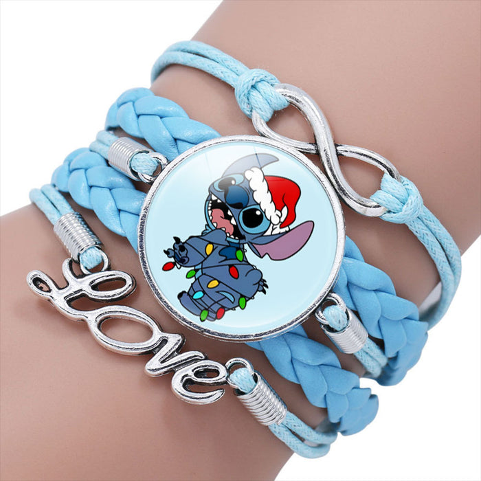 Wholesale Cartoon Braided Multi-layer Gemstone Cowhide Bracelet JDC-BT-NH021