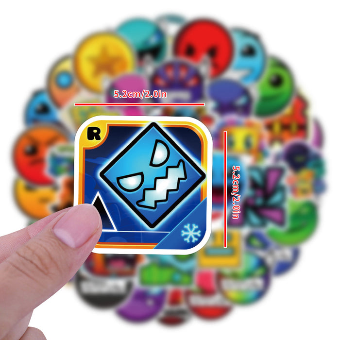 Wholesale 50PCS Geometric Sprint Motorcycle Guitar Luggage Waterproof Stickers