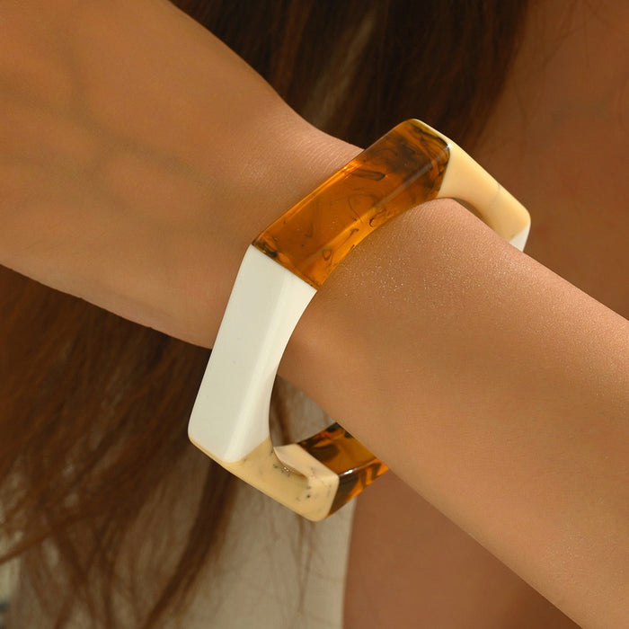 Wholesale Resin Retro Color-Contrast Beaded Bracelet Handmade Woven Stackable Jewelry Accessory MOQ≥2