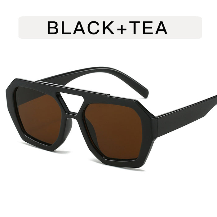 Wholesale Double-beam Retro Irregular Sunglasses Men's Women's Plain-made Women's
