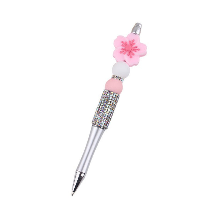 Wholesale Begonia  Silicone Beaded Pen Colorful Plastic Multifunctional Ballpoint Pen Gel Pen