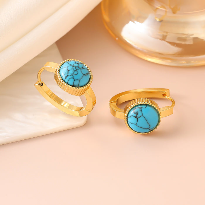 Wholesale Earrings with round buckles and earrings, versatile and fashionable, exuding a sense of luxury and sophistication