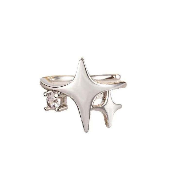 Wholesale Geometric star zircon ear clip without ear hole, neutral high-end sensation ear bone clip