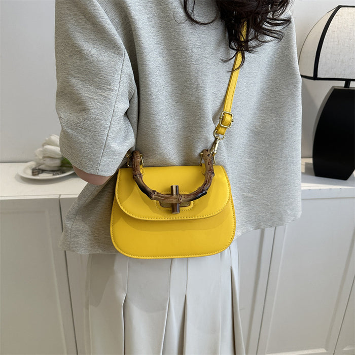 Wholesale Retro bamboo saddle bag, one shoulder crossbody handbag, fashionable, casual, and simple