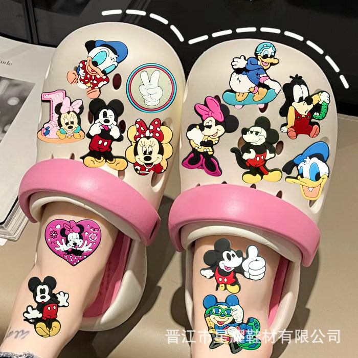Wholesale New Cartoon Series PVC Soft Rubber Hole Shoes, Flower Shoes, Buckles, Cartoon Garden Shoes, Decorative Accessories