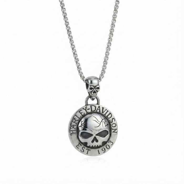 Wholesale Retro Skull Titanium Steel Necklace