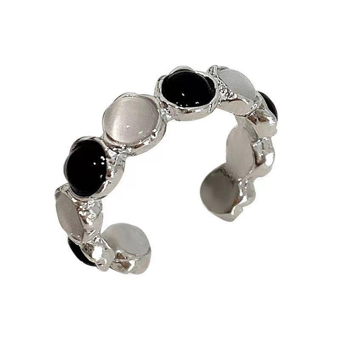 Wholesale Cat's Eye Stone Star Ring, Fashionable and Personalized Couple's Finger Ring, Niche Style, Versatile Ring