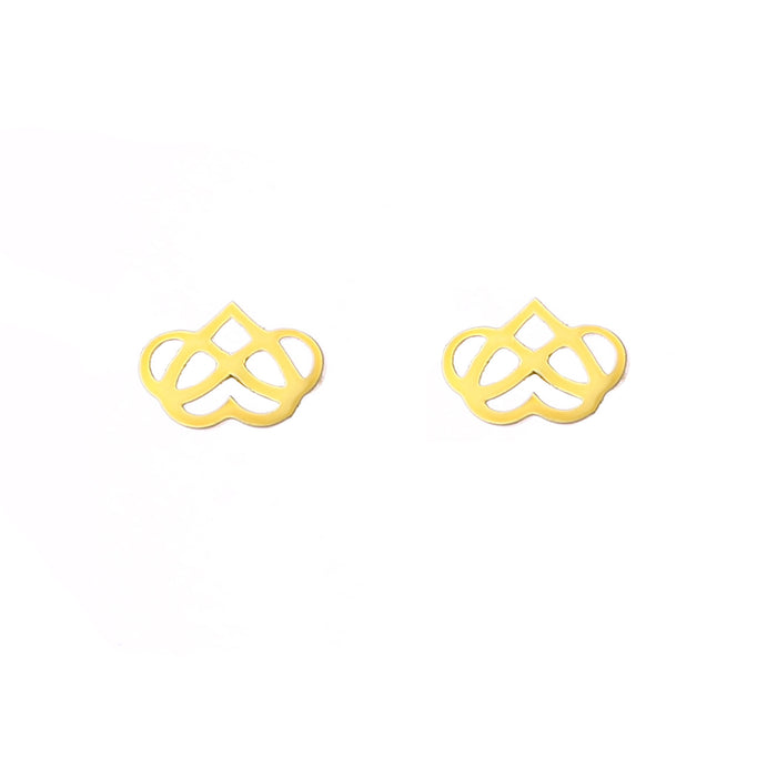 Wholesale Stainless steel heart-shaped number 8 necklace earring set accessories