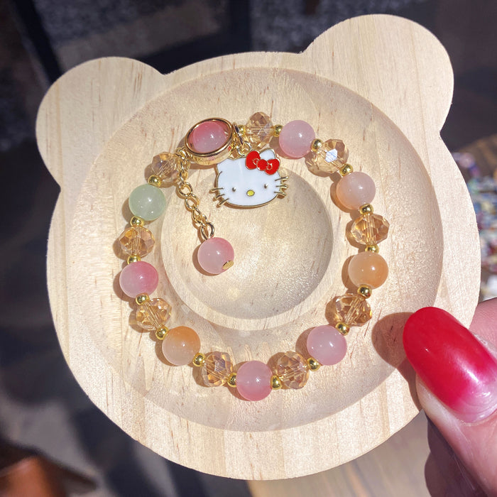 Wholesale Children' s Crystal Beaded Double Color Glaze Bracelet