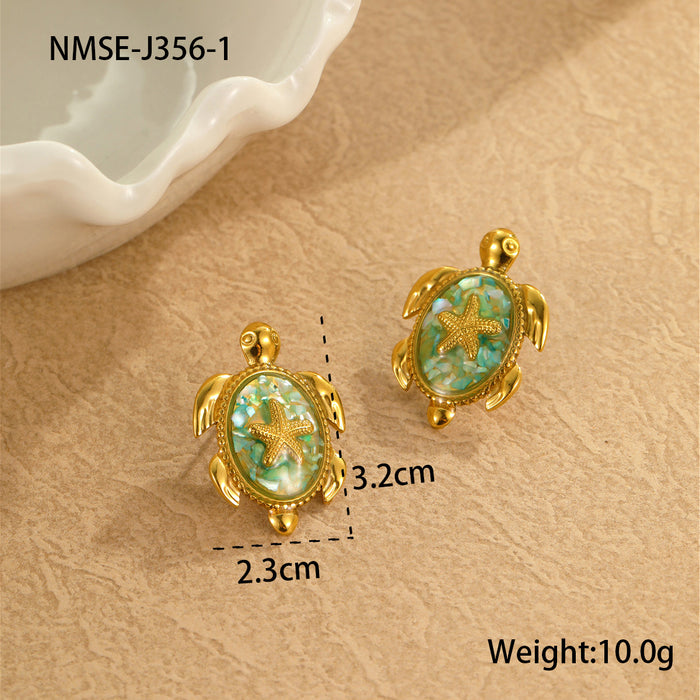 Wholesale New stainless steel earring design with a sense of dripping oil jewelry