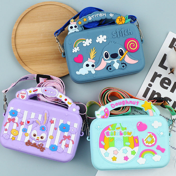 Wholesale Cute Silicone Crossbody Bag Cartoon Design Macaron Color Coin Purse MOQ≥10