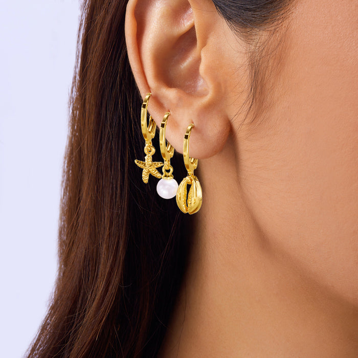 Wholesale Fashionable and Personalized Pearl Ear Buckle 3-Piece Retro Style Pendant Earrings