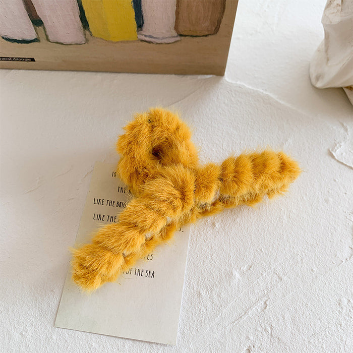 Wholesale Large plush claw clip,  brown color