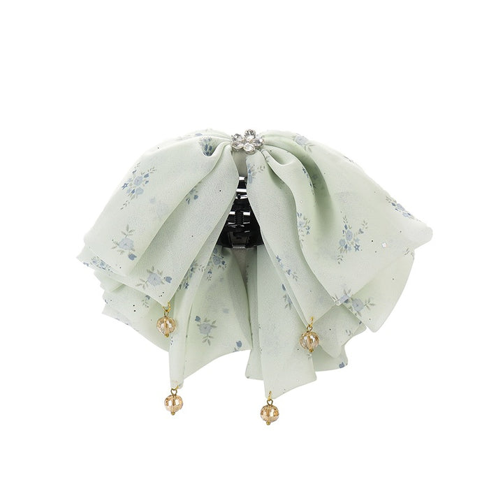 Wholesale Retro satin bow clip, high-end feel, elegant temperament, low ponytail clip, back of the head clip, hair accessory hair clip