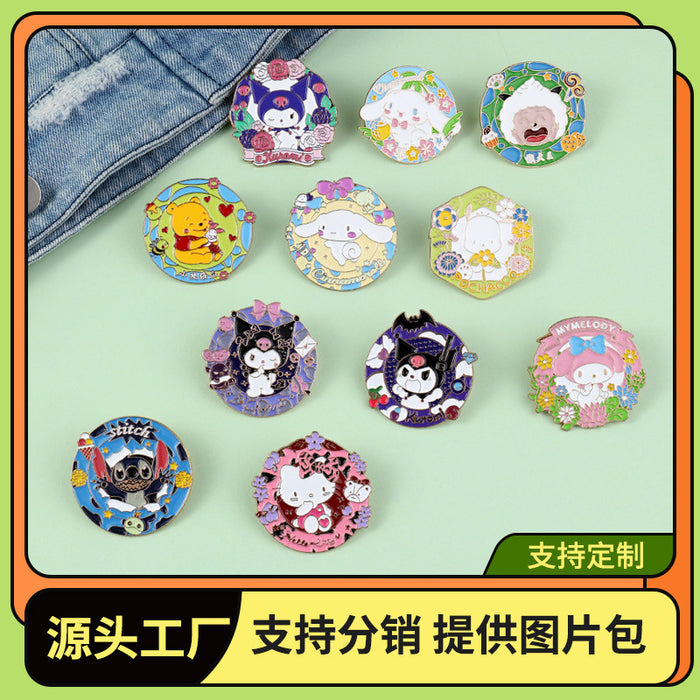 Wholesale Painted Brooch Cute Cartoon Oil Drop Metal Badge Accessories