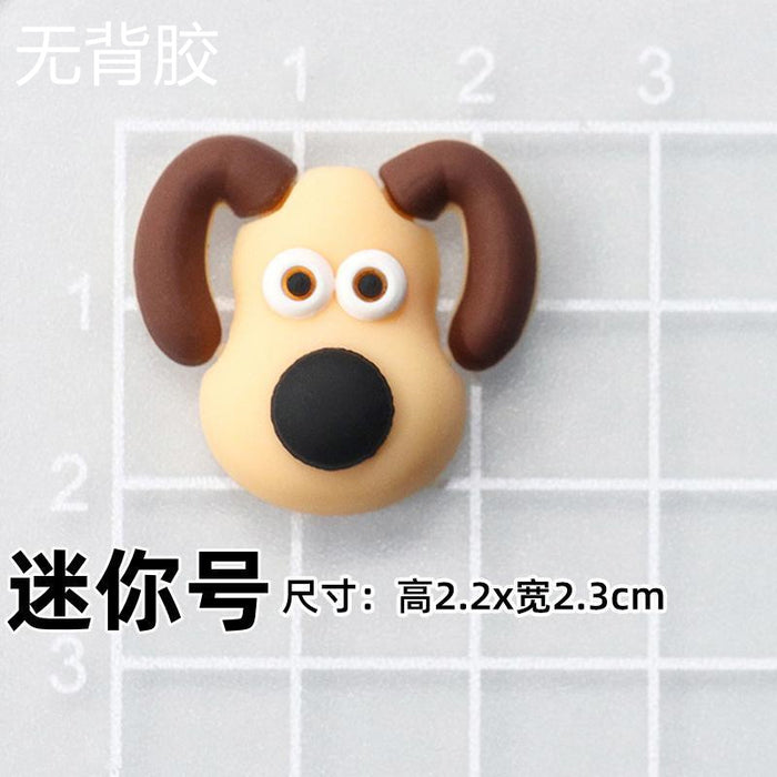 Wholesale 5pcs Cartoon Soft Rubber  Accessories Mobile Phone Shell Patch Hole Shoes Mouthwash Cup Three-dimensional Sticker  Puppy
