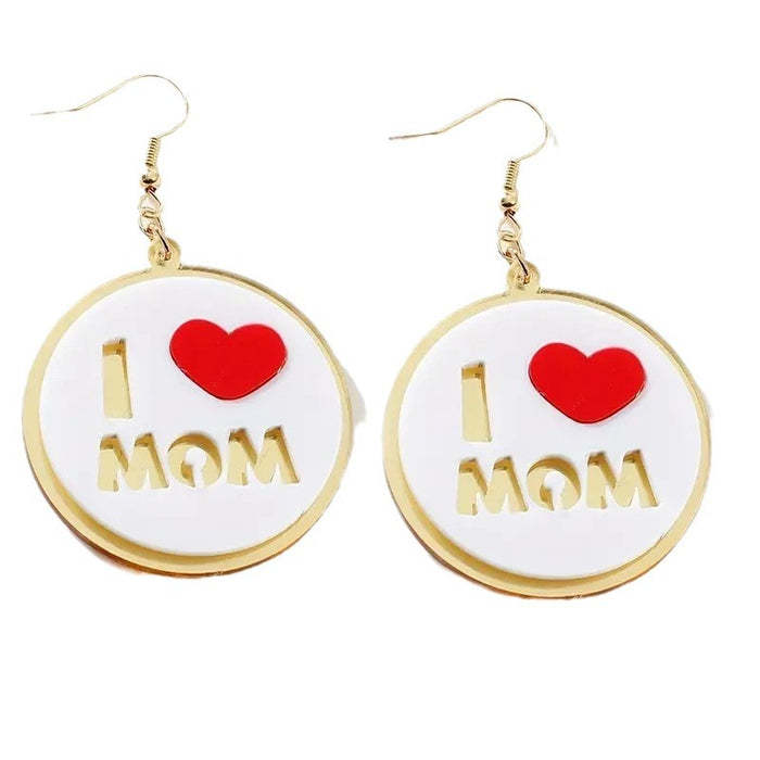 Wholesale Mother's Day Acrylic Round Drop Earrings JDC-ES-AnDao001
