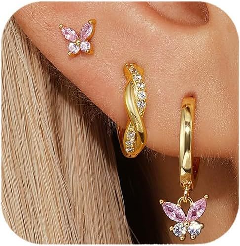 Wholesale New retro niche versatile octagonal star earrings copper plated with real gold temperament fashionable star earrings wholesale