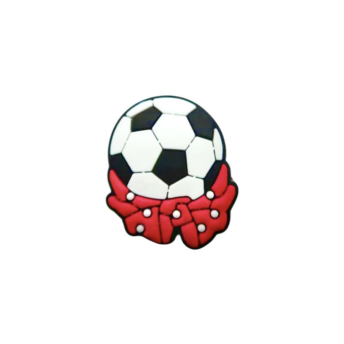 Wholesale Football themed cartoon hole shoes, flower shoe buckles, DIY detachable shoe decoration accessories wholesale PVC soft rubber