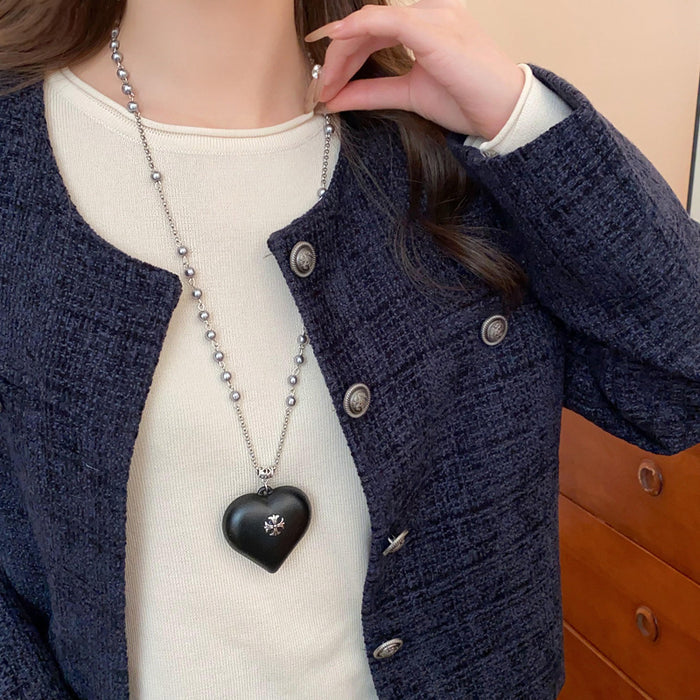 Wholesale Sweater chain with diamond cross, fashionable, luxurious, high-end, niche pendant, love necklace for women