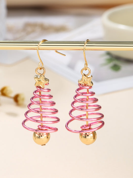 Wholesale Fluorescent Christmas Earrings,  Multi colored Earrings,  Star Christmas Tree Earrings