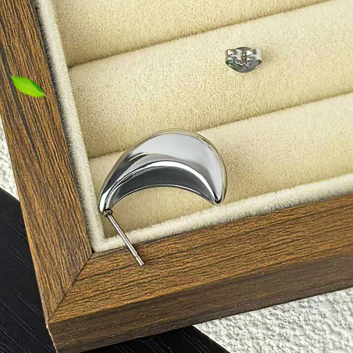 Wholesale Advanced design, natural water droplet shaped earrings, simple temperament, titanium steel, fashionable and versatile earrings