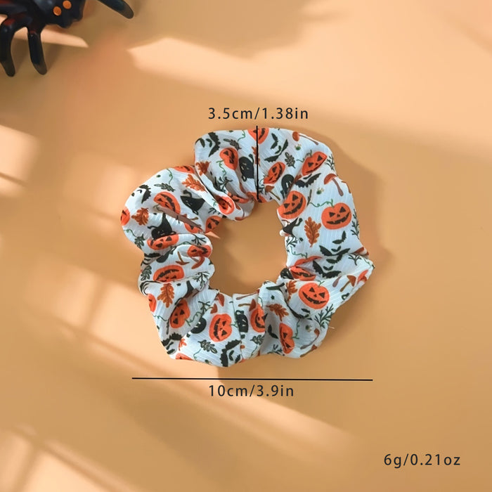 Wholesale  Ghost Witch Hat Scrunchie High Elastic Fabric Hair Accessory