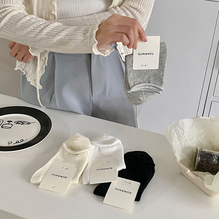 Wholesale Socks, mid tube socks, pure cotton, simple sports, rolled edge short tube socks