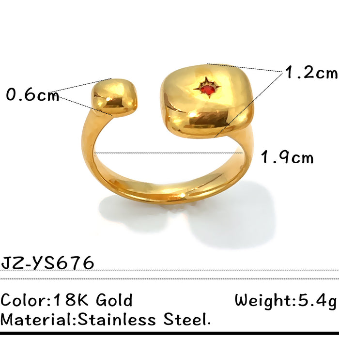 Wholesale Stainless Steel  Colorful Cubic Zirconia Adjustable Ring