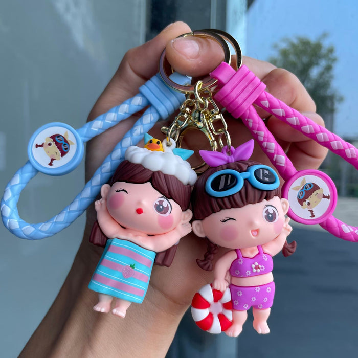Wholesale Keychain Cute Doll Cartoon Car Keychain Couple Backpack Pendant Exquisite Small Gift