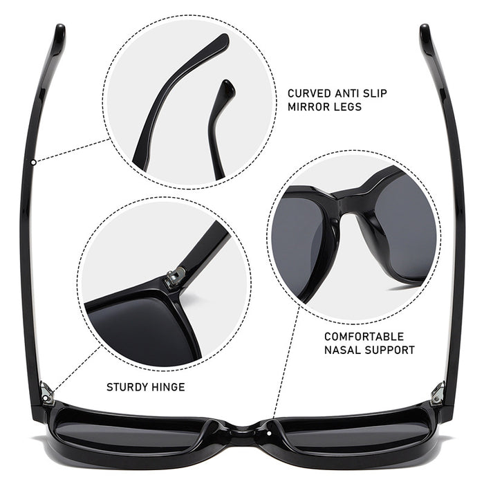 Wholesale Polarized s Square Sunglasses with Rivet Accents