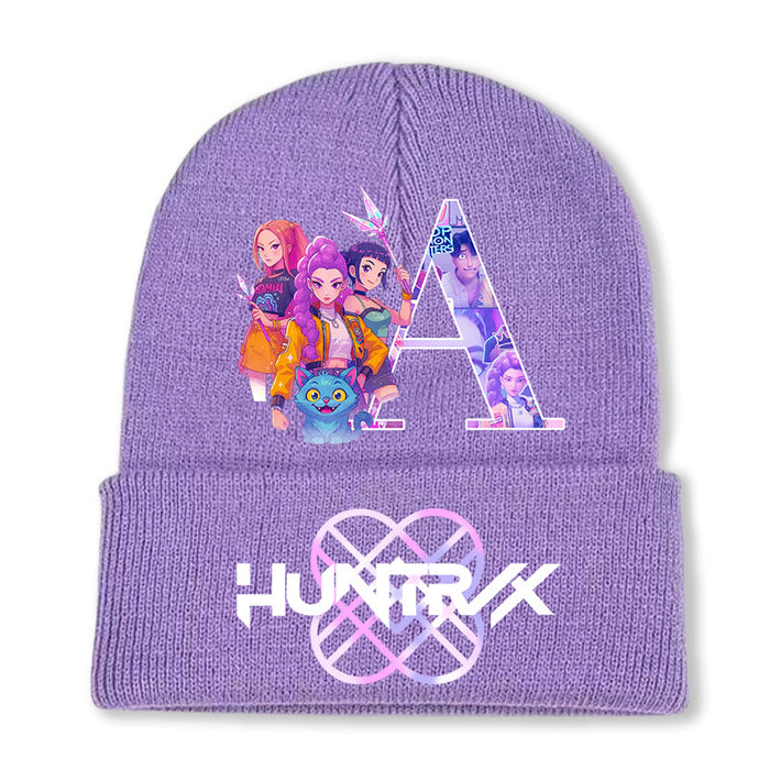 Wholesale KPOP Knitted Cartoon Letter Print hat