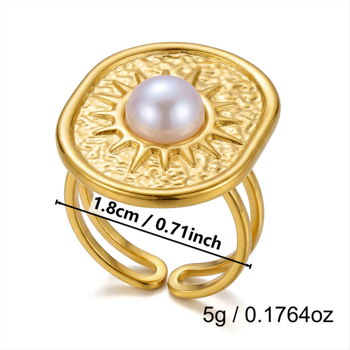 Wholesale Flower Sun Spiral Stainless Steel Open Ring Chic Fashion Jewelry Accessory