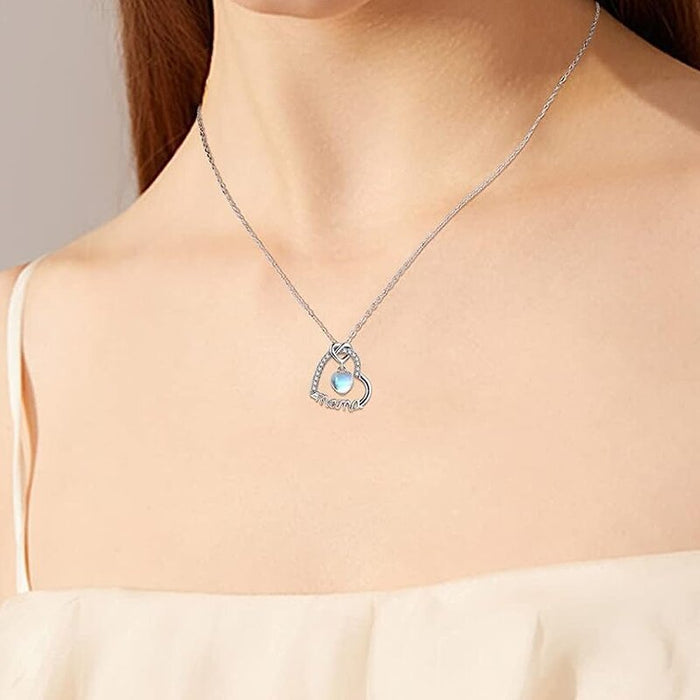Wholesale  Heart Pendant Necklace Elegant Moonstone