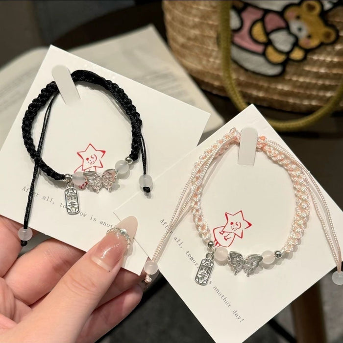 Wholesale Alloy Cute Butterfly Hand Rope Couple's Bracelet Simple Bracelet