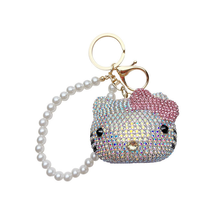 Wholesale  full diamond key chain cartoon doll crystal pearl chain