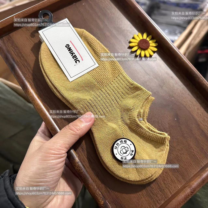 Wholesale Combed cotton socks, thin, breathable, shallow mouth boat socks, anti odor and sweat absorbing short tube cotton socks