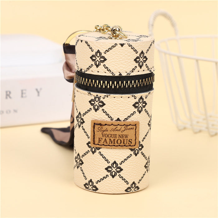 Wholesale Bucket-shaped Coin Purse with Printed Pattern Mini Lipstick Key Storage Bag