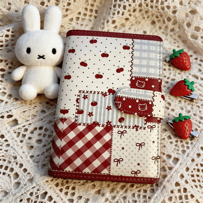 Wholesale Trendy A6 Loose-Leaf Notebook Cherry Bow Pattern PU Cover Casual Journal