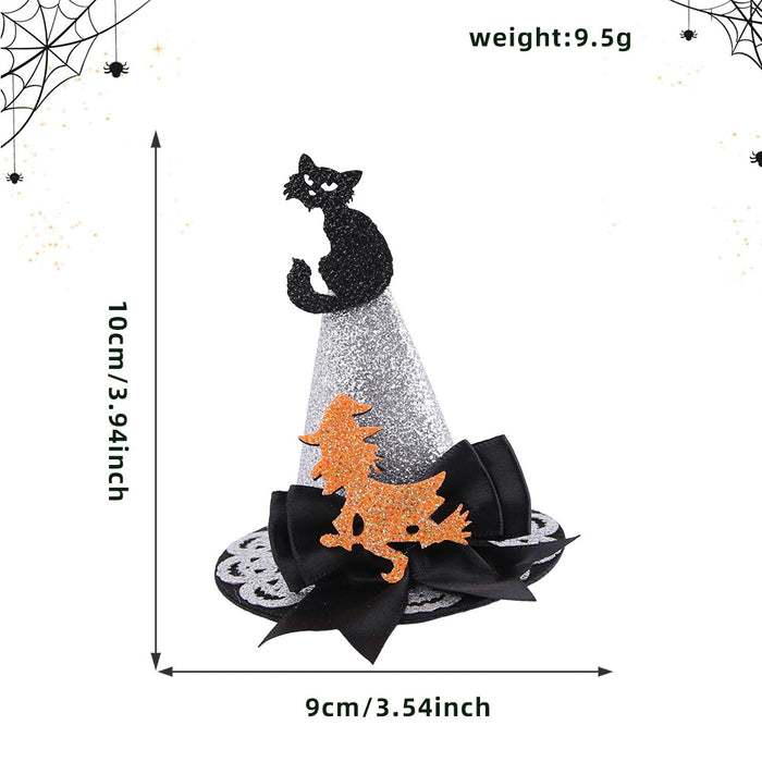 Wholesale Chic Witch Hat Hairpin Cloth Hair Clip With Skull Bat Pumpkin Design Masquerade Party Jewelry Accessory