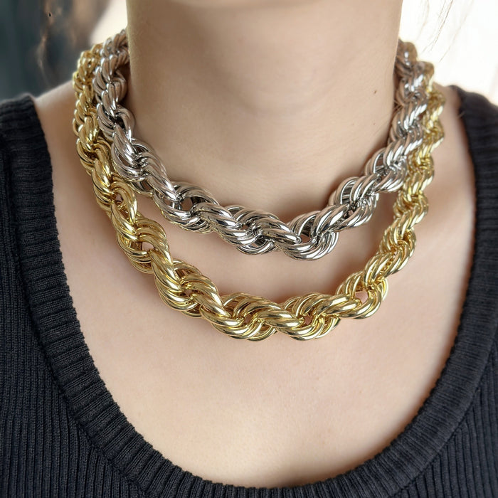 Wholesale personality exaggerated twist thick chain geometric necklace women's jewelry