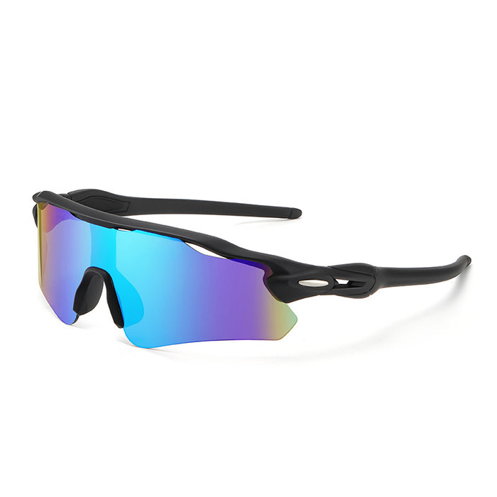Wholesale Stylish Sports Sunglasses HD Anti UV Windproof Cycling Running Outdoor Goggles Dark Purple Frame Red Lens For Resale