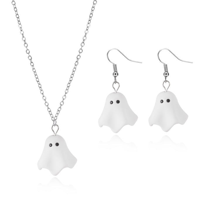 Wholesale  bleeding heart necklace and earrings set all-match ghost  jewelry