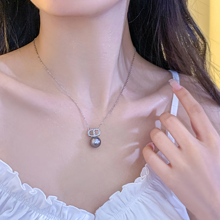 Wholesale Titanium steel pearl necklace pendant, light luxury and versatile