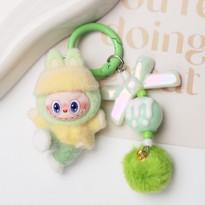 Wholesale Flocked Dancing Cartoon Character Keychain