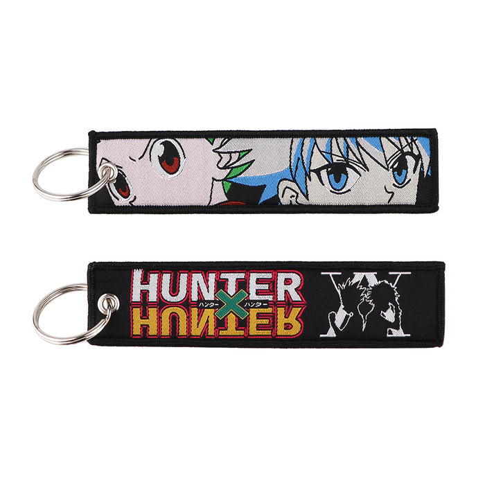 Wholesale Cartoon  Anime Woven Label Keychain Lanyard Woven Fabric